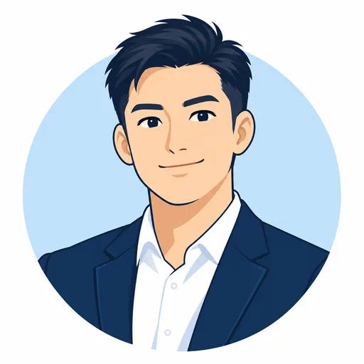 Illustrated business consultant avatar for Yu